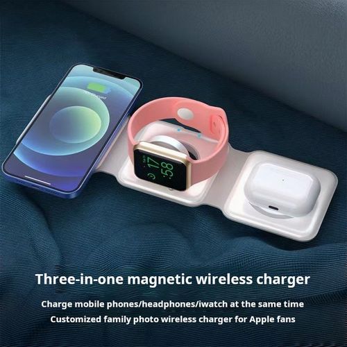 Foldable Portable Ultra-thin 15w Wireless Charger for Iphone Airpods Apple Watch