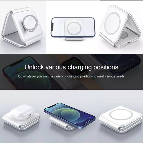 Foldable Portable Ultra-thin 15w Wireless Charger for Iphone Airpods Apple Watch
