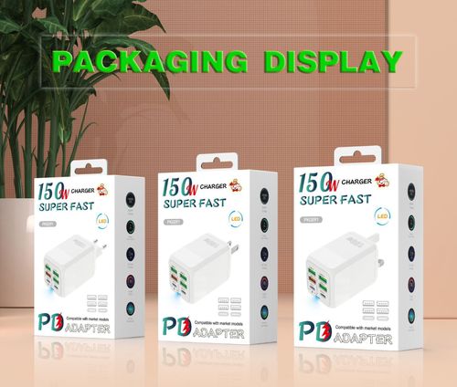 150W Quick Charger 6-port USB Type C PD Fast Charger for iPhone 15 Samsung Xiaomi Huawei Honor Mobile Phone USB Charger