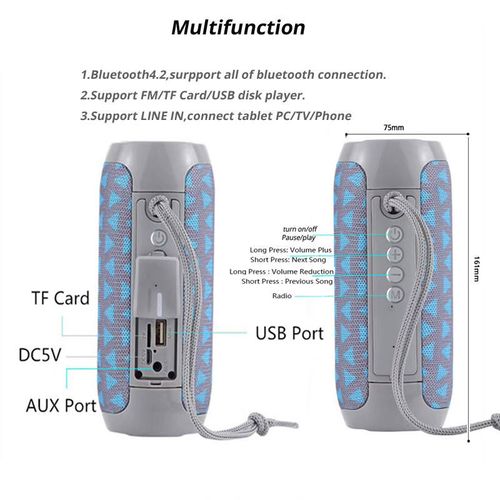 Portable Waterproof Bt Speaker Outdoor Subwoofer Bass Wireless Speakers Mini Column Box Loud Speaker