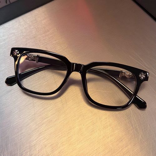 High-Quality Cross-Decorated Eyeglass Frames | Vintage, Versatile, and Comfortable Style with Non-Prescription Clear Lenses Included