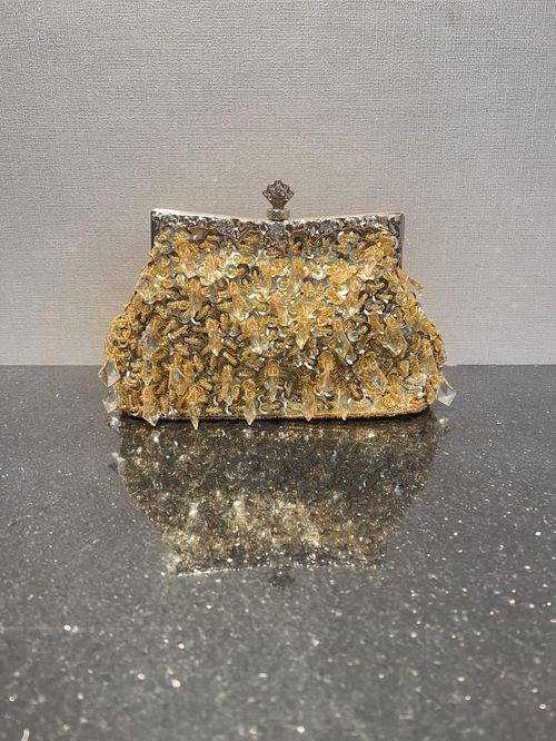 Stylish Hand-Embroidered Beaded Fringe Tote Bag