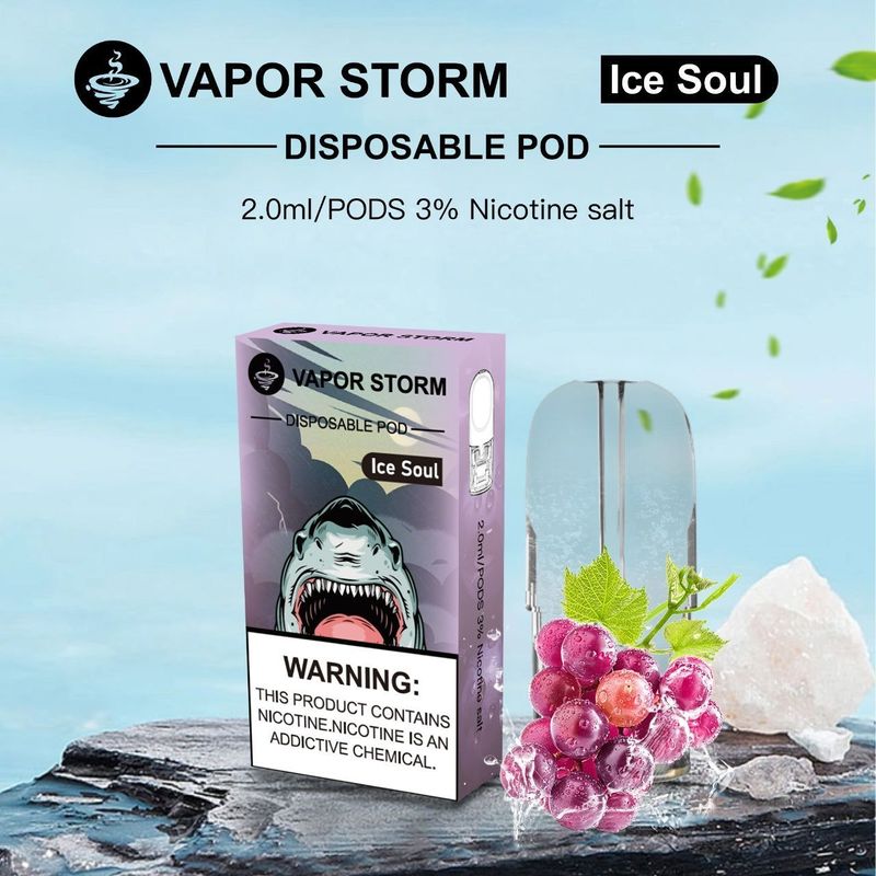 VAPOR STORM風暴五代電子菸霧化煙彈適用美人魚meel ilia哩啞等五代主機買六顆贈送主機一隻