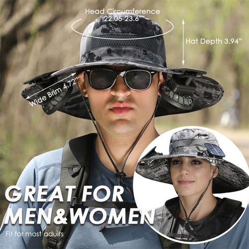 🏆 50K+ SOLD! ⚡2025 New Ultralight Solar Fan Sun Hat – Lighter Than a Baseball!