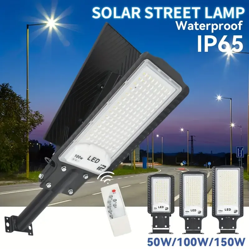 🔥💡200W Solar-Powered LED Street Light - Waterproof, Easy Install, Remote Control, Durable Aluminum for Outdoor Safety & Illumination