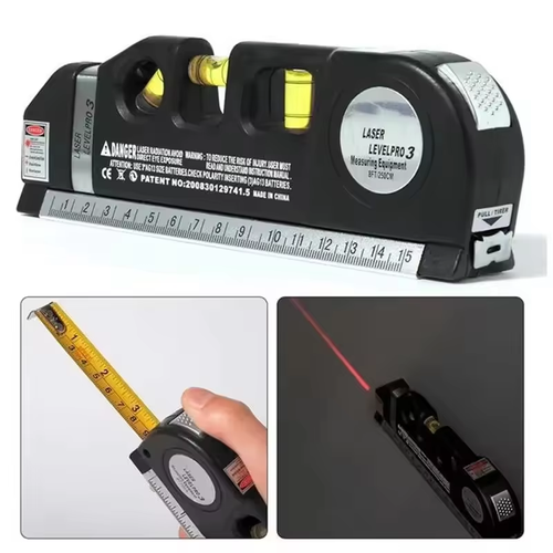 Multifunctional laser instrument high precision black plastic steel ruler to measure cross straight lines