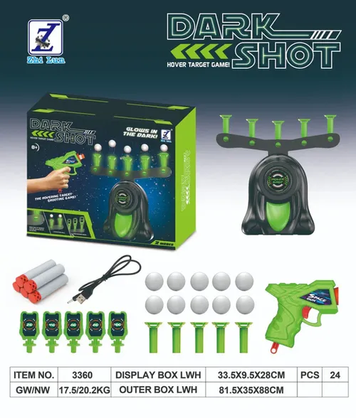 Glow-in-the-Dark Shooting Target Practice Kids Shooting Toy Gun Set