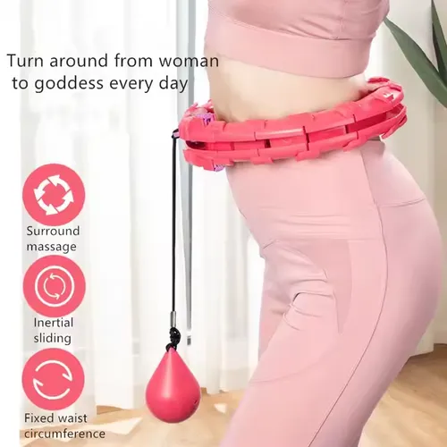 24-section detachable knot smart weighted Hula fitness hoop for adults weight loss 360 degree massage, for use within waist circumference 132CM