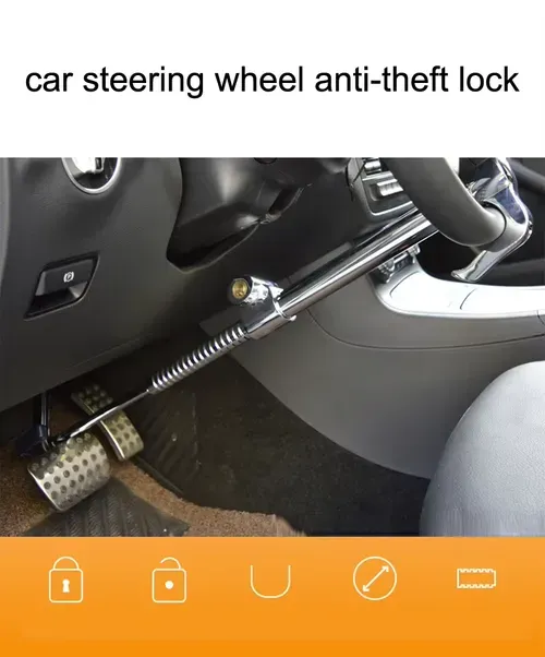 🔒🚨Anti-theft special-retractable car steering wheel safety lock
