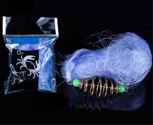 Fishing Gill Net with Spring Bait Trap