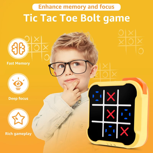 Children's electronic tic-tac-toe game