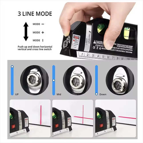 Multifunctional laser instrument high precision black plastic steel ruler to measure cross straight lines