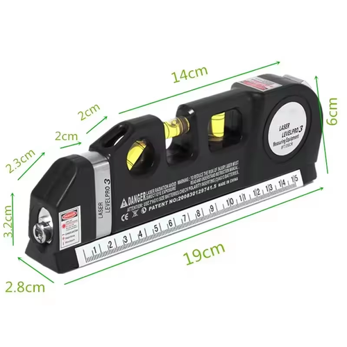Multifunctional laser instrument high precision black plastic steel ruler to measure cross straight lines