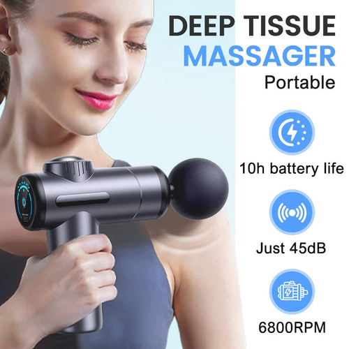 💥Portable deep tissue massager with 6 speeds and 8 heads🎁