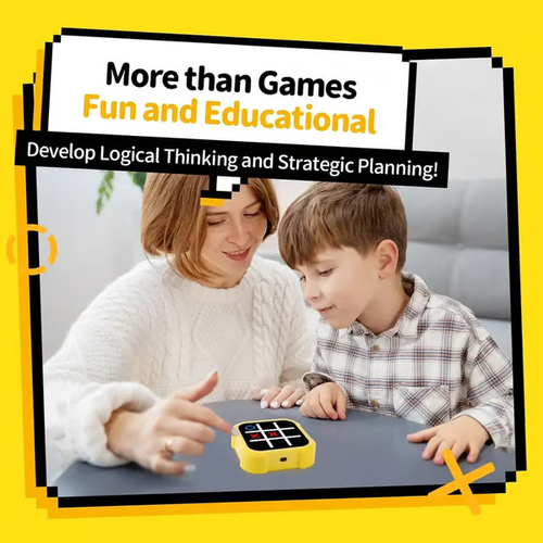 Children's electronic tic-tac-toe game