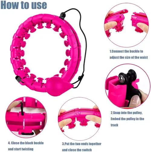24-section detachable knot smart weighted Hula fitness hoop for adults weight loss 360 degree massage, for use within waist circumference 132CM