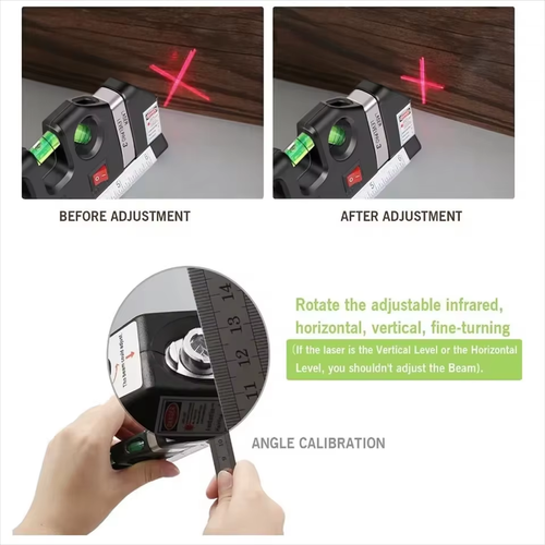 Multifunctional laser instrument high precision black plastic steel ruler to measure cross straight lines