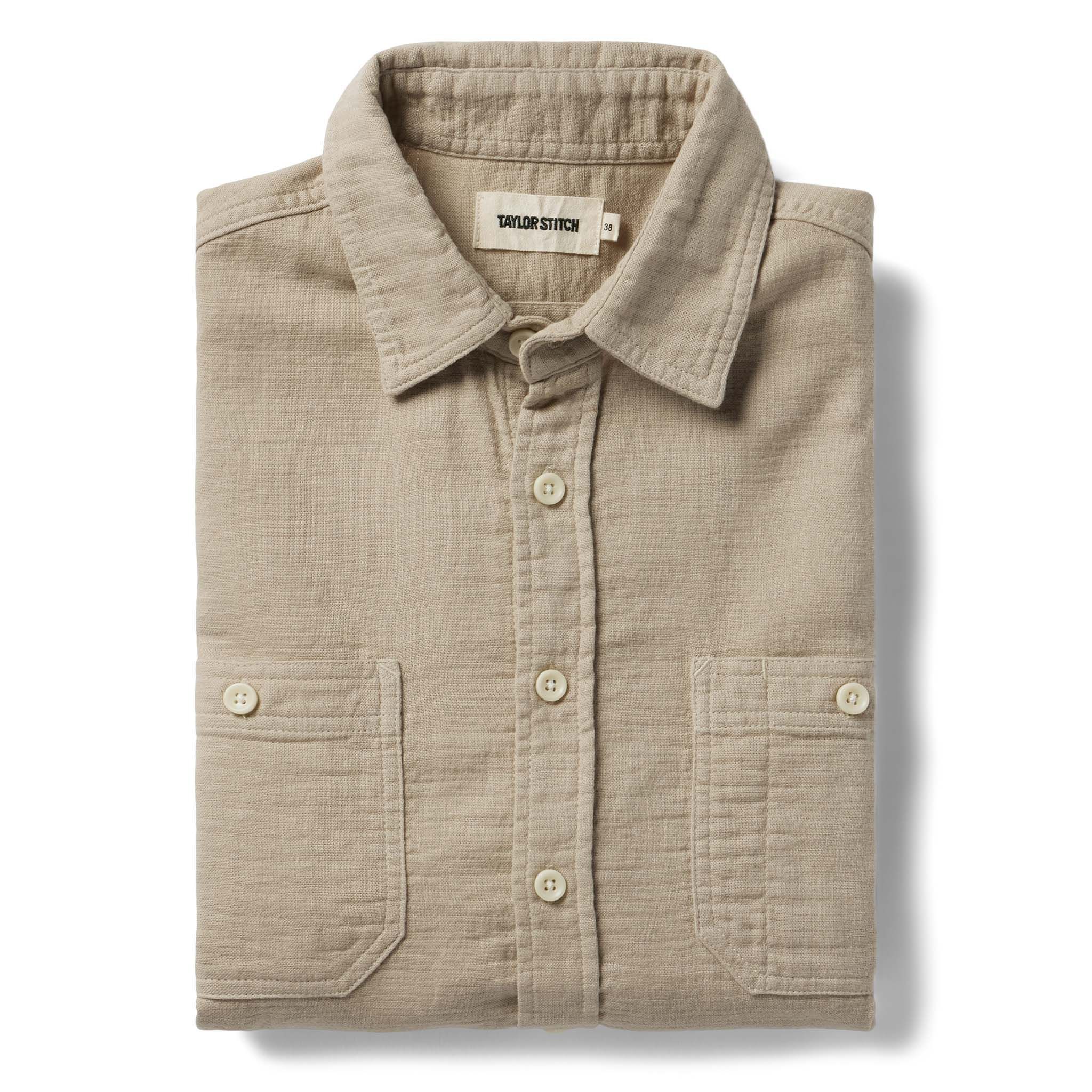 Nruuv Utility Shirt in Stone Double Cloth