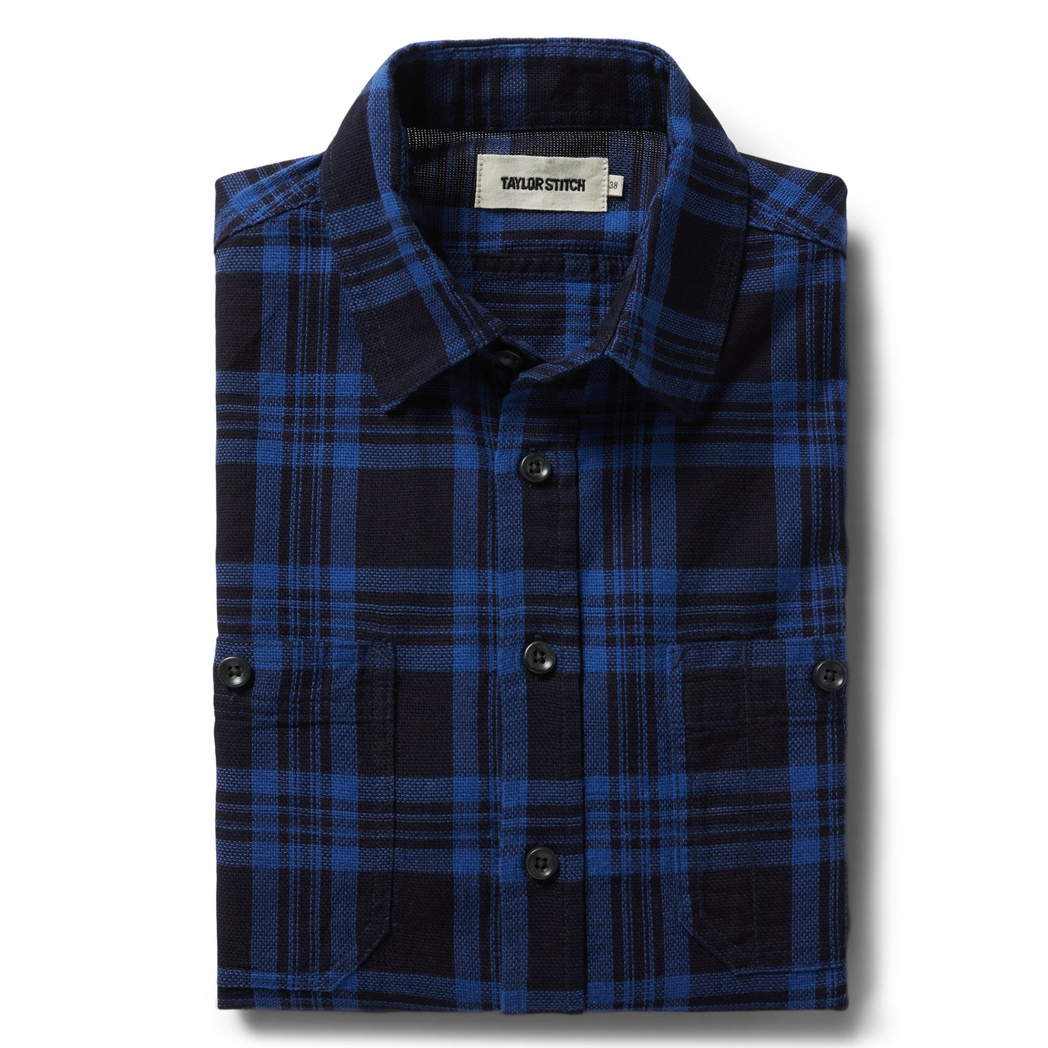 Nruuv Utility Shirt in Rinsed Indigo Plaid