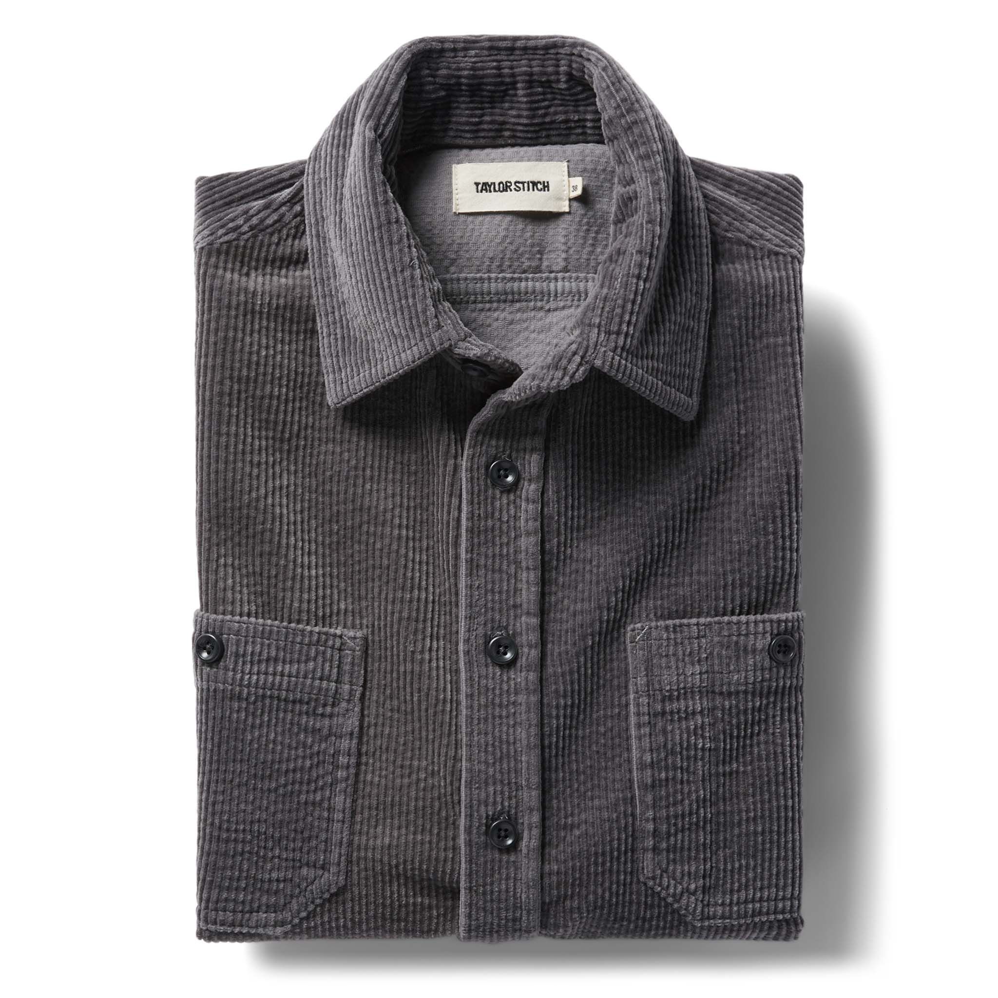 Nruuv Utility Shirt in Dark Charcoal Crepe Cord