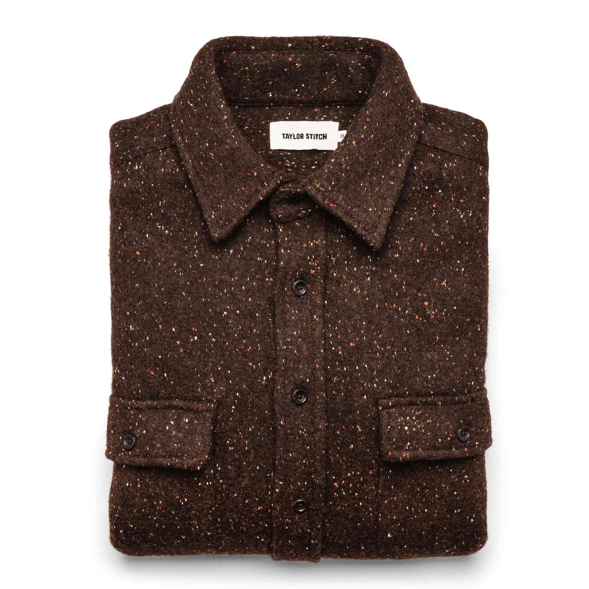 Nruuv Leeward Shirt in Chocolate Donegal