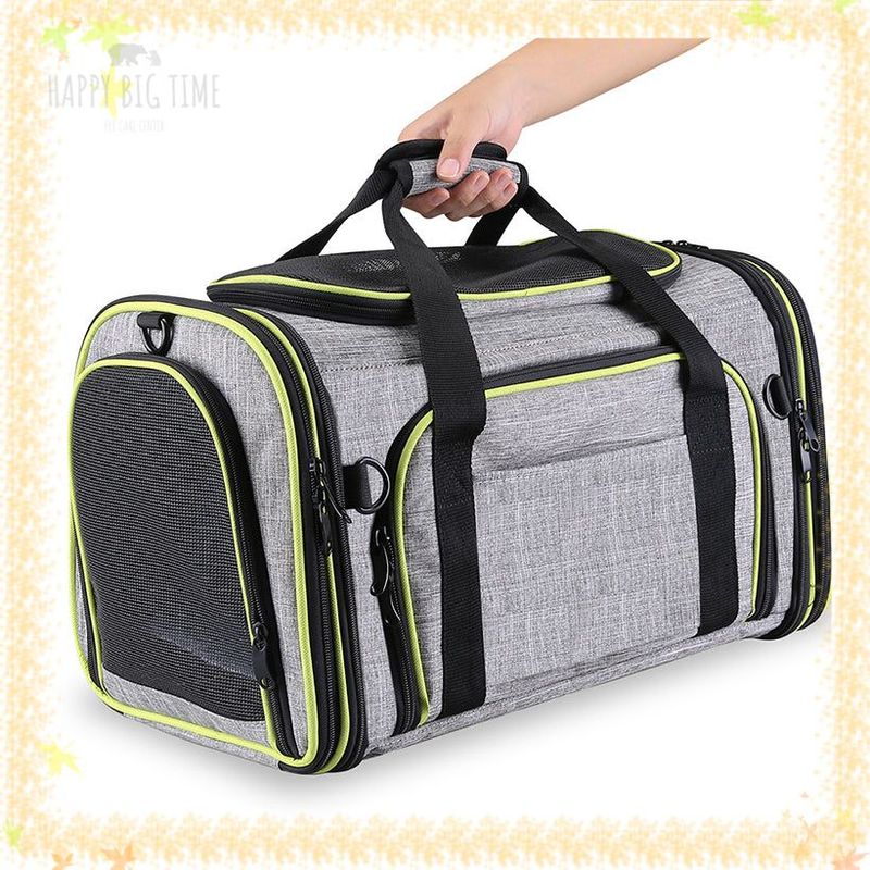 Portable Dog Carrier,Airline Approved,4 Sides Expandable Soft-Sided Pet Carrier,Cat Collapsible Carrier with Removable Soft Fleece Pad