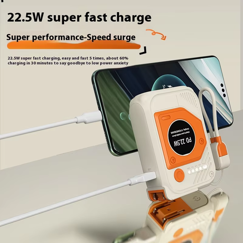 20000mAh Solar Power Bank with Built-in Cables - Never Run Out of Power in Ghana!