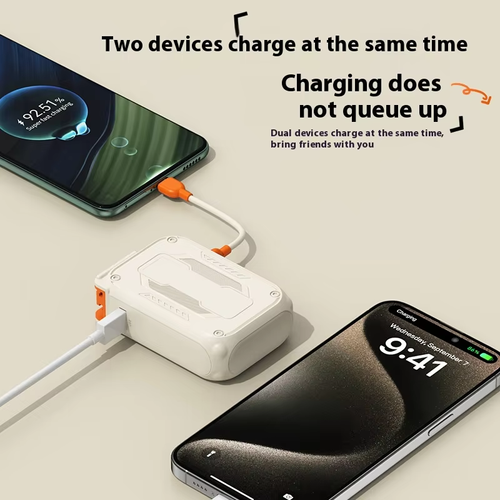 20000mAh Solar Power Bank with Built-in Cables - Never Run Out of Power in Ghana!