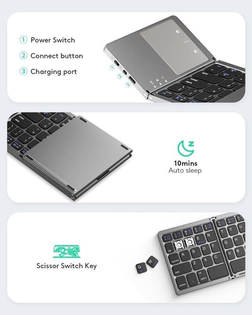 Nairobi Pro 3-in-1 Foldable Keyboard - with Touchpad & Backlight for Phone, Tablet, Laptop
