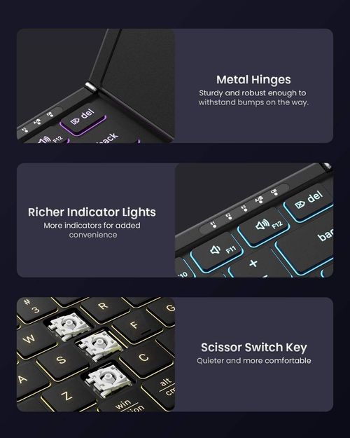 Nairobi Pro 3-in-1 Foldable Keyboard - with Touchpad & Backlight for Phone, Tablet, Laptop