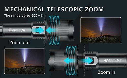 Rechargeable Solar LED Lantern Flashlight - High Power Telescopic Aluminum Camping Light, Waterproof Emergency Lamp for Power Outages in Ghana