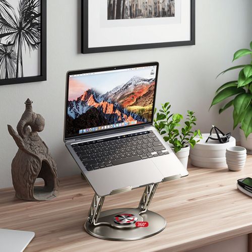 360 Adjustable Height Rotating Laptop Elevator Ergonomic Metal Tablet PC Stand Durable and Comfortable for Office or Home Use
