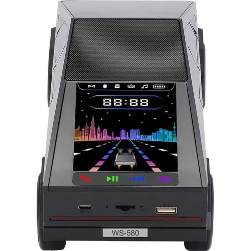 Accra BoomBox Car Speaker - Wireless Mini Sound System with LED Lights, FM Radio & TF USB Playback