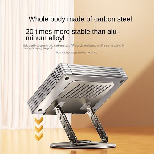 360 Adjustable Height Rotating Laptop Elevator Ergonomic Metal Tablet PC Stand Durable and Comfortable for Office or Home Use