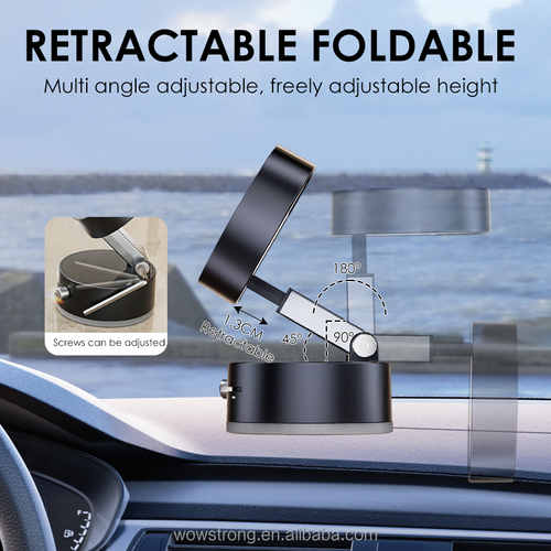 2025 New Version Foldable Portable Vacuum Magnetic Cell Phone Holder Magnetic Suction Phone Mount Dual Sided Phone Stand