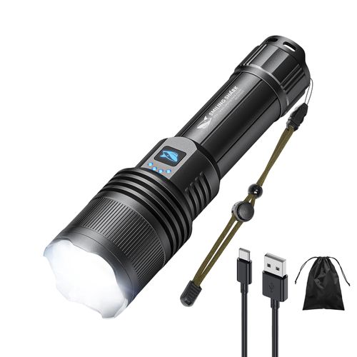 Rechargeable Solar LED Lantern Flashlight - High Power Telescopic Aluminum Camping Light, Waterproof Emergency Lamp for Power Outages in Ghana