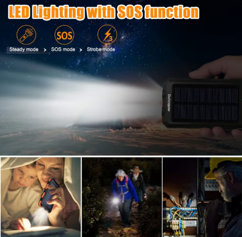 Tired of blackouts killing your phone? This 10,000mAh solar power bank gives you 3 full charges – with sun or socket!