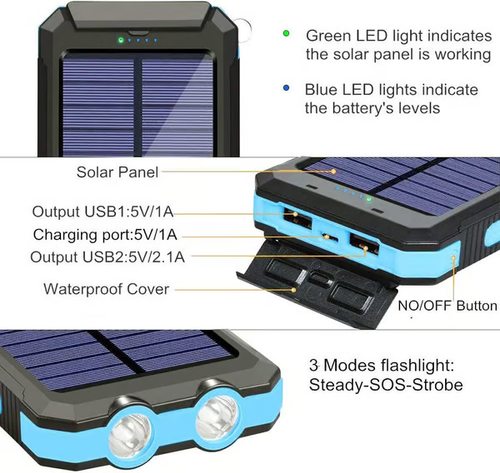 Tired of blackouts killing your phone? This 10,000mAh solar power bank gives you 3 full charges – with sun or socket!
