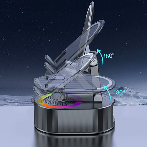 2025 Upgraded Cell Phone Stand with Induction Speaker Power Bank Atmosphere Light