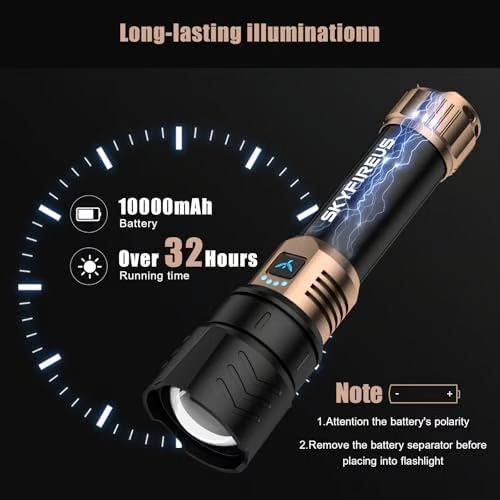 SKYFIRE LED Flashlights High Lumens with Ignition Lens