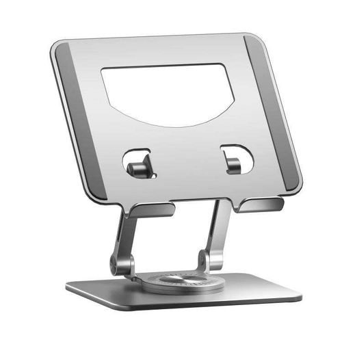 Upgraded 360° Rotatable Aluminum Alloy Tablet Stand, Adjustable Desktop Holder for iPad & Phones