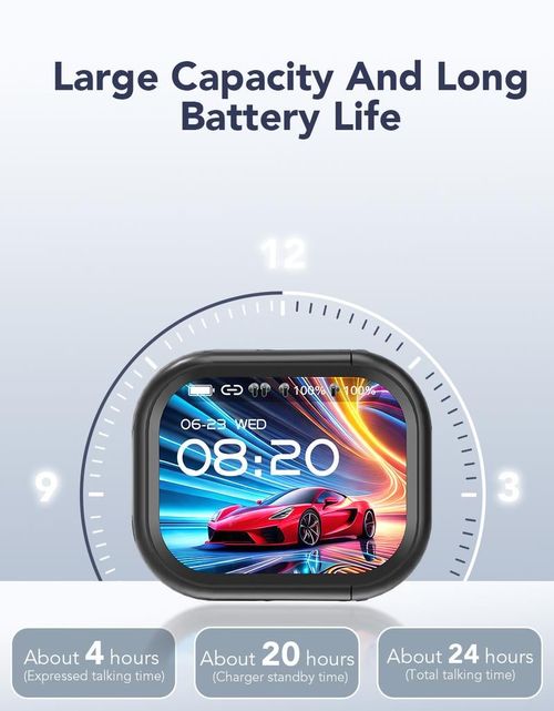 Bluetooth 5.4 Wireless Earbuds with LED Power Display - 50H Playback, Ultra HD Sound, IPX7 Waterproof - for Crystal Clear Calls & Booming Bass