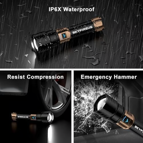 SKYFIRE LED Flashlights High Lumens with Ignition Lens