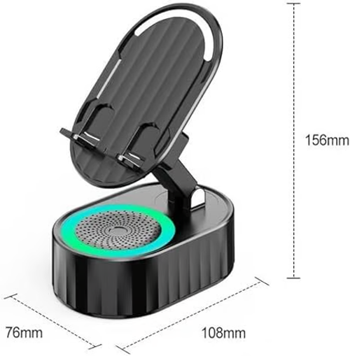 2025 Upgraded Cell Phone Stand with Induction Speaker Power Bank Atmosphere Light