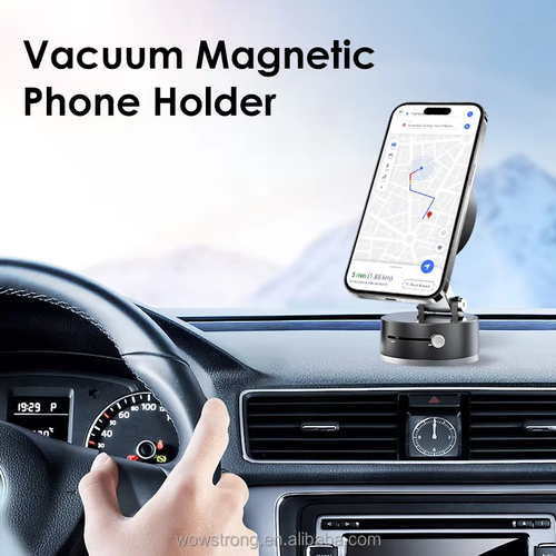 2025 New Version Foldable Portable Vacuum Magnetic Cell Phone Holder Magnetic Suction Phone Mount Dual Sided Phone Stand