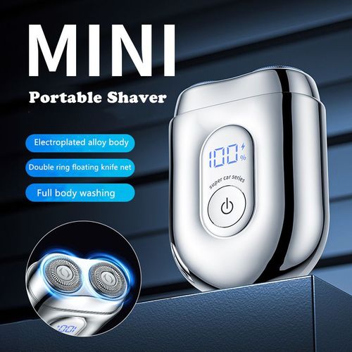 Magnetic three-blade head full-body washable portable car razor
