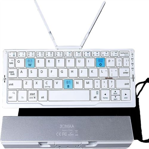 Foldable Wireless Keyboard with Magnetic Holder Aluminum Alloy Mini Folding Keyboard Tablet  Tablet Charging Keyboard
