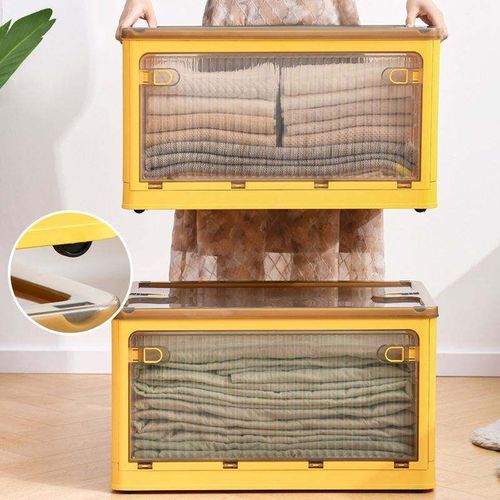 Foldable see-through storage box