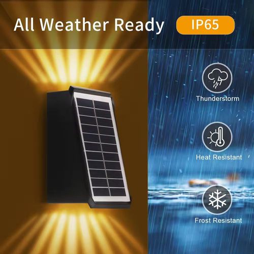 Bestselling solar 4Led 6Led outdoor up and down waterproof balcony courtyard landscape Villa garden decorative light outdoor wall lamp