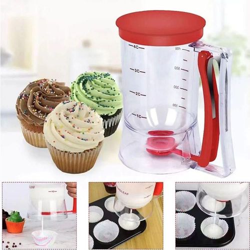 New Bestselling Rice Cereal Flour Automatic Distributor Cupcake Handheld separator Batter funnel measuring cup baking tool